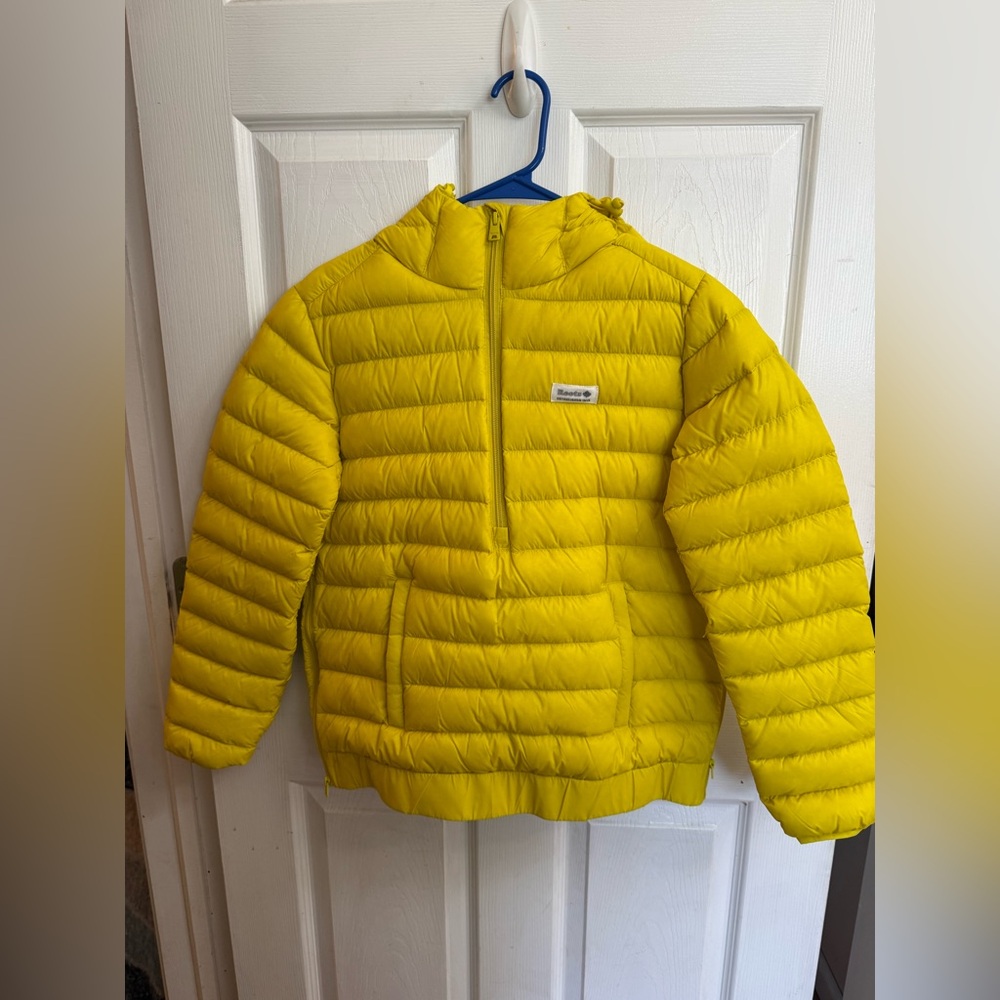 Roots Yellow Packable Down Filled Pullover 1/2 Zi… - image 1